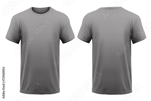 Two gray t-shirt mock-up templates on display.