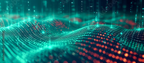 Binary Code Data Waves