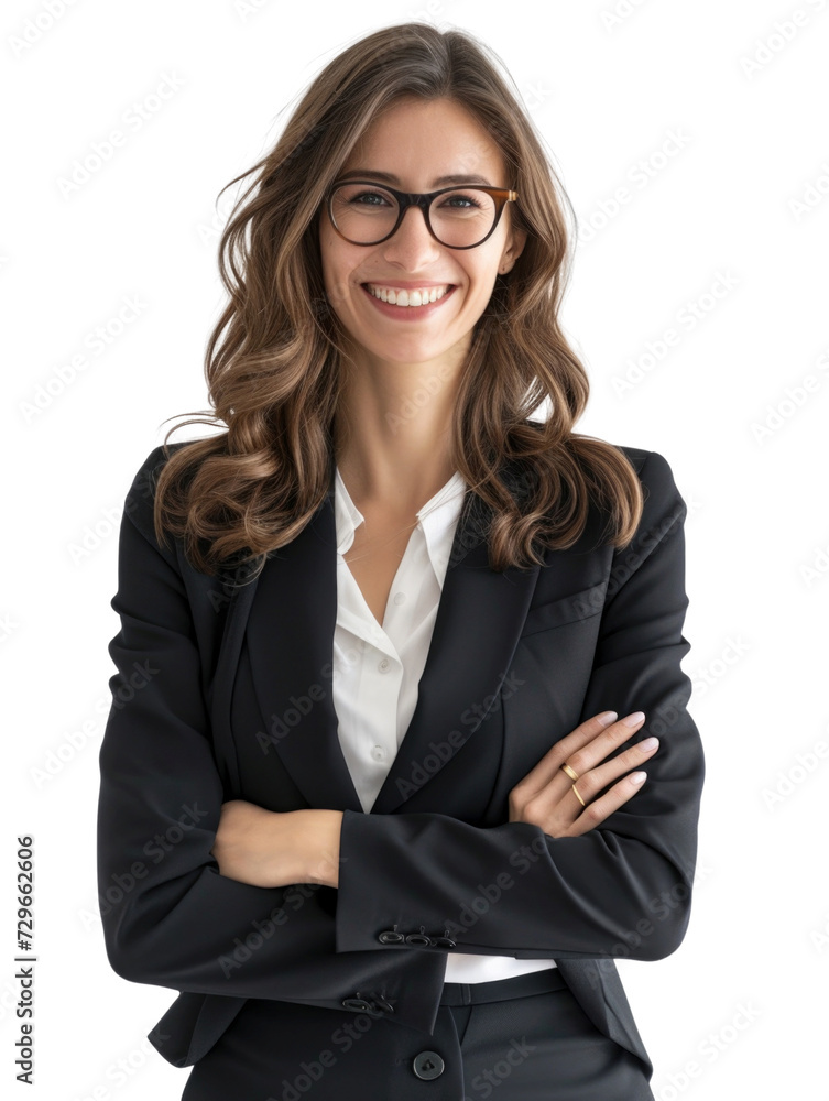 Smiling mature business woman in transparent background Smiling mature business woman in transparent background