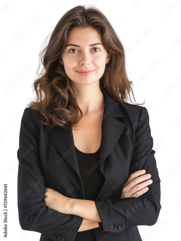 Smiling mature business woman in transparent background Smiling mature business woman in transparent background