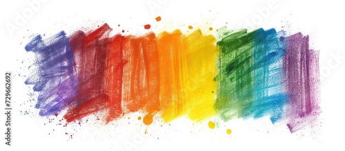 Grunge hand drawn rainbow crayon texture of colorful scribble wax pastel. AI generated image photo