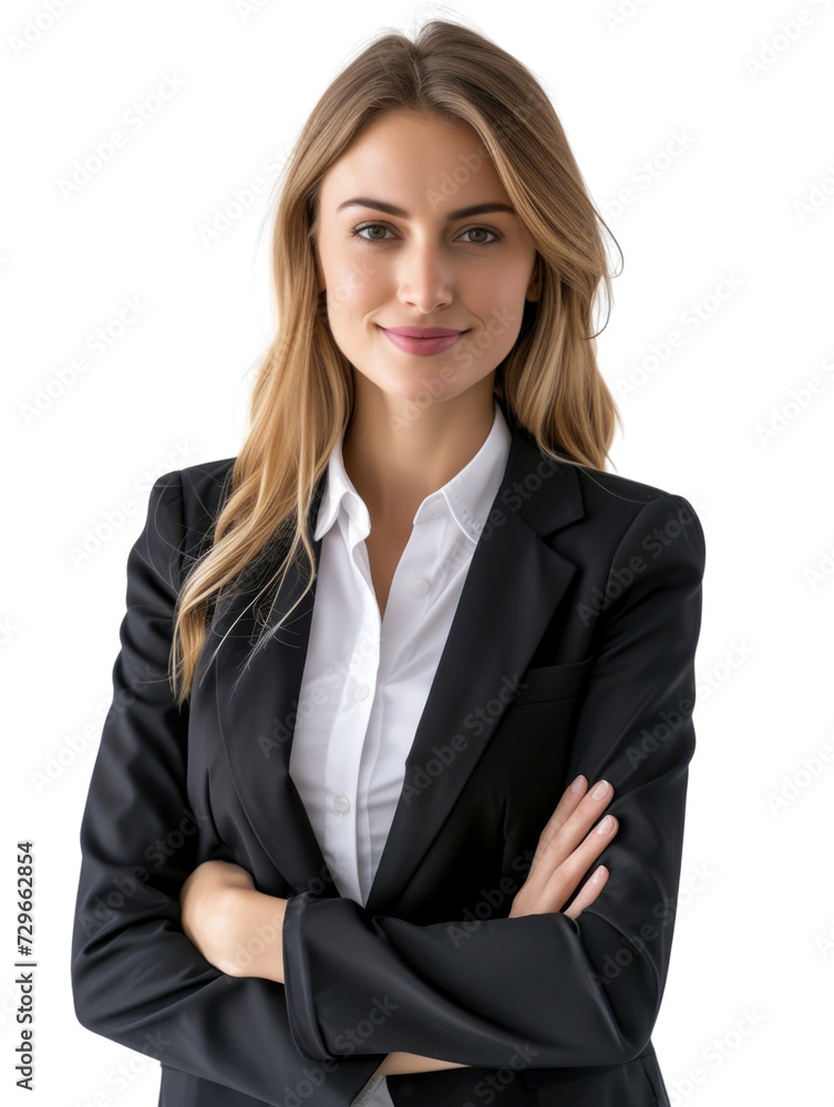 Smiling mature business woman in transparent background Smiling mature business woman in transparent background