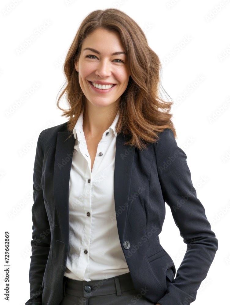 Smiling mature business woman in transparent background Smiling mature business woman in transparent background