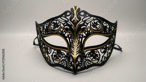 Eye mask closeup. Minimal abstract fashion and party concept. Celebration and masquerade idea. Copy space.