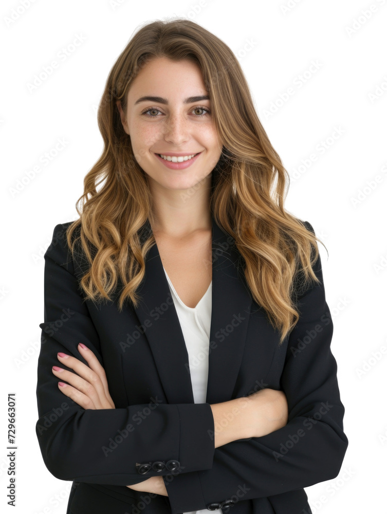 Smiling mature business woman in transparent background Smiling mature business woman in transparent background