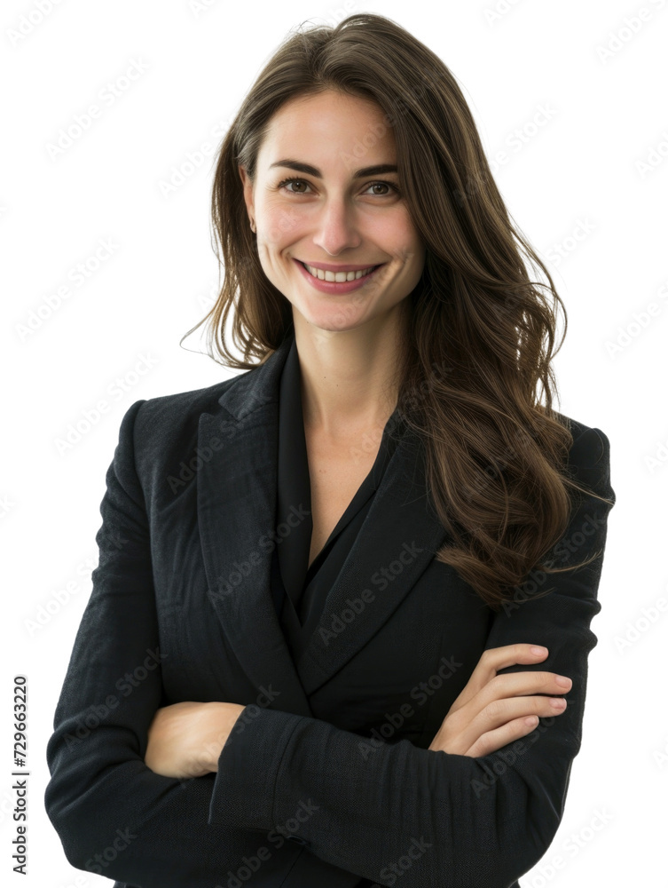 Smiling mature business woman in transparent background Smiling mature business woman in transparent background