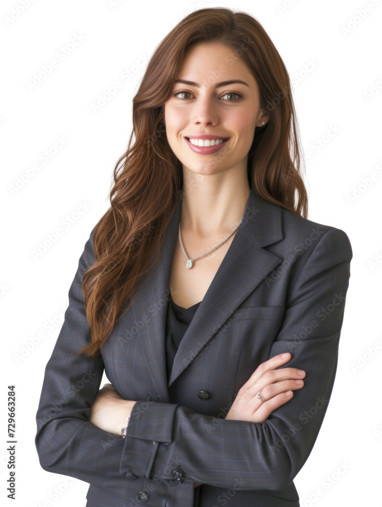 Smiling mature business woman in transparent background Smiling mature business woman in transparent background
