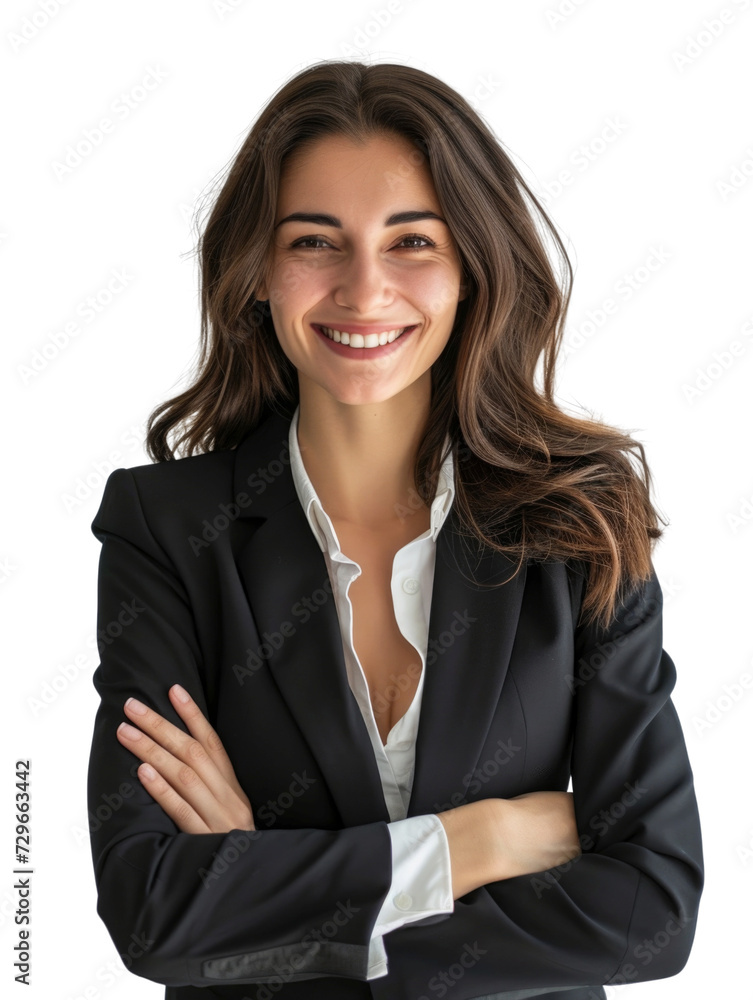 Smiling mature business woman in transparent background Smiling mature business woman in transparent background