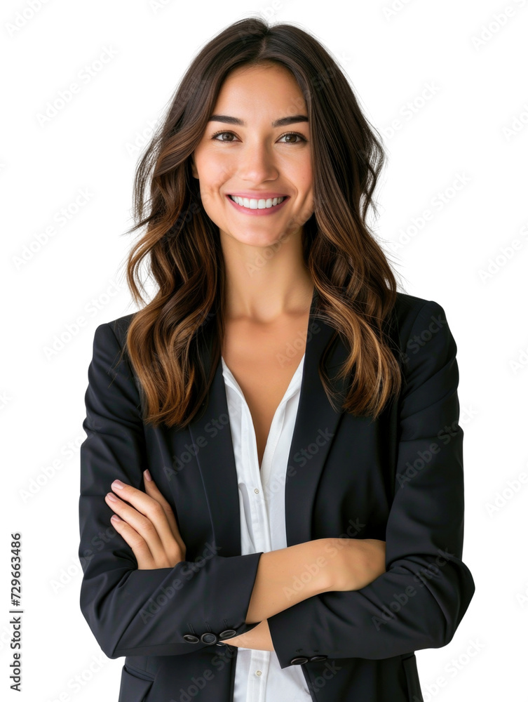 Smiling mature business woman in transparent background Smiling mature business woman in transparent background