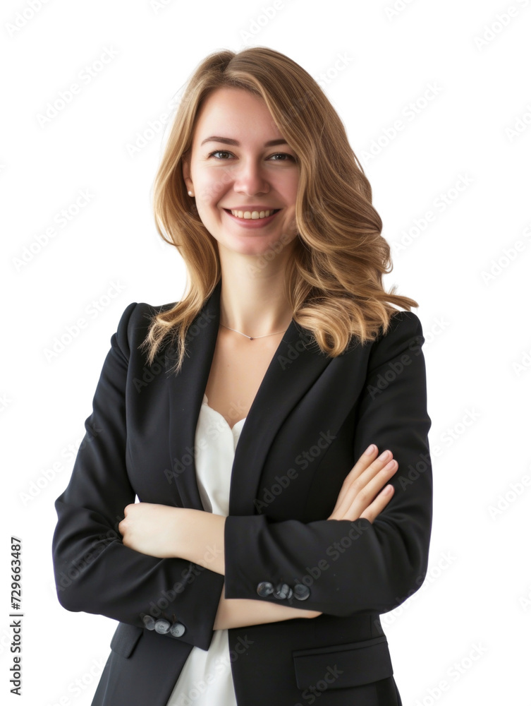 Smiling mature business woman in transparent background Smiling mature business woman in transparent background