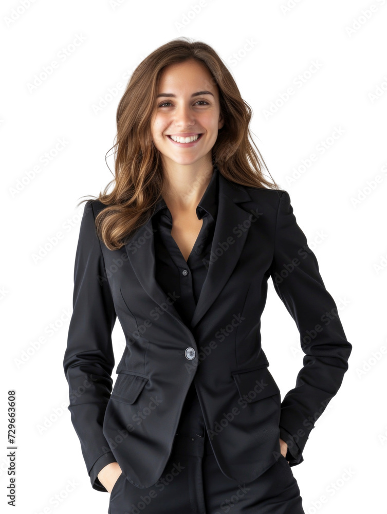 Smiling mature business woman in transparent background Smiling mature business woman in transparent background