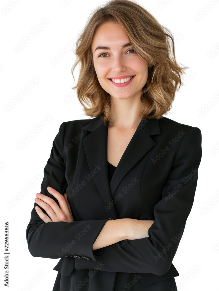 Smiling mature business woman in transparent background Smiling mature business woman in transparent background