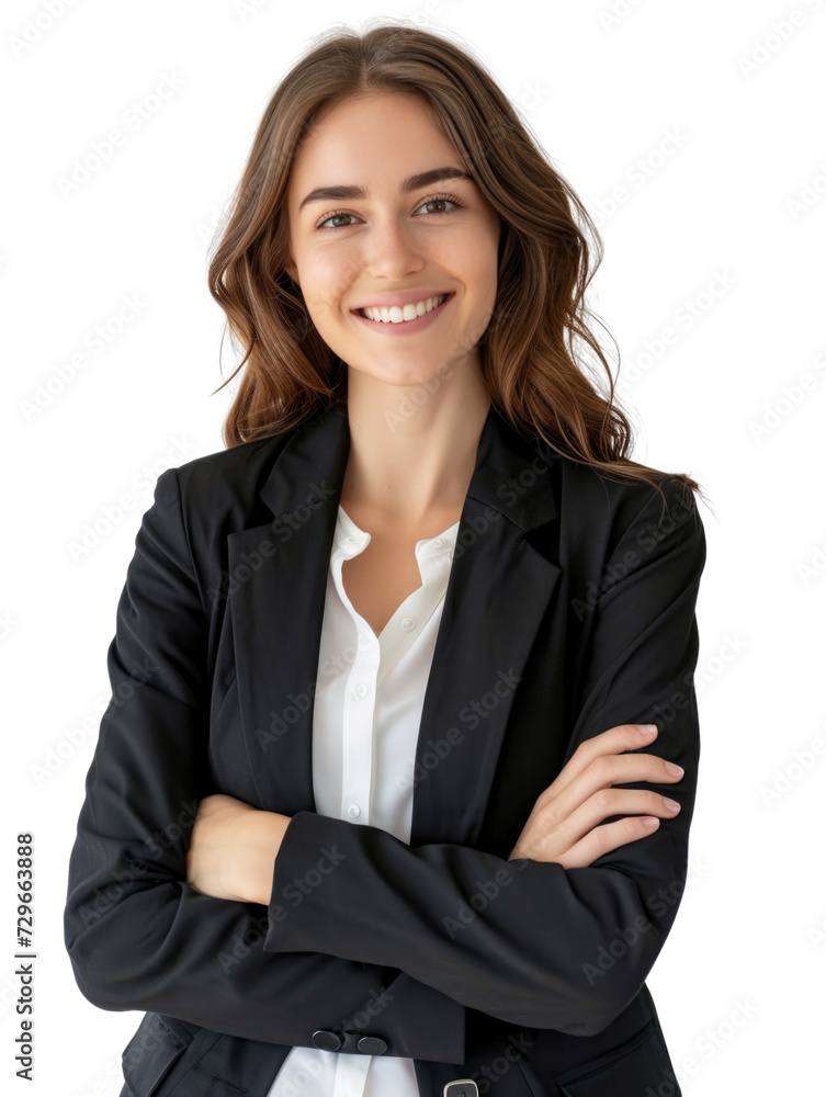 Smiling mature business woman in transparent background Smiling mature business woman in transparent background