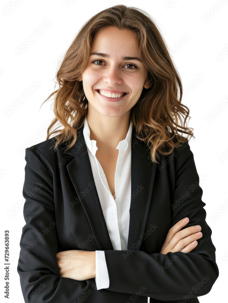 Smiling mature business woman in transparent background Smiling mature business woman in transparent background