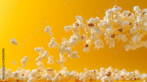 A Pile of Popcorn on a Yellow Background