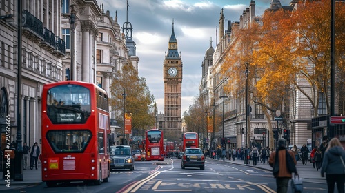 Busy Street View at London City, U.K photo