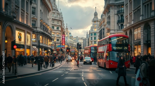 Busy Street View at London City, U.K
