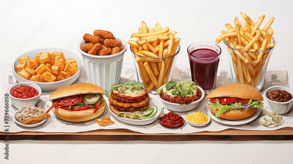 hamburgers and fries hamburgers and fries