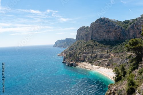 View of the Moraig cove on a beautiful summer day. Benitachell - Alicante