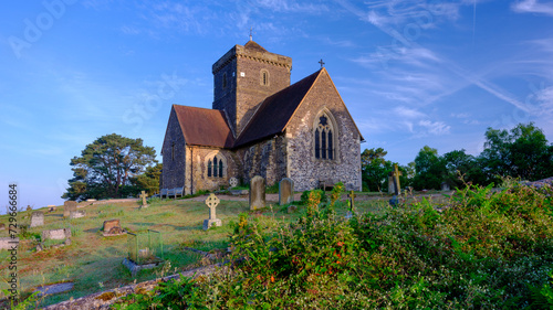 Sunrise at St Martha's Church, Surrey Hills, UK
