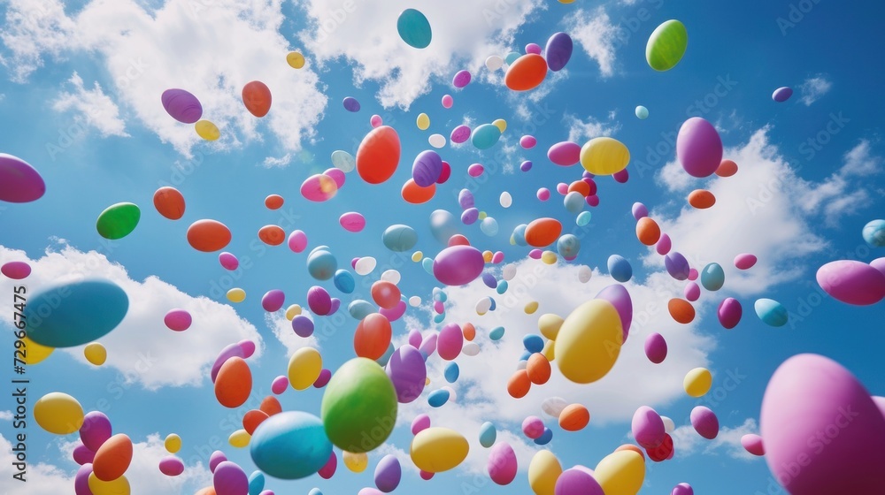 a bunch of balloons flying in the air with a blue sky in the back ground and clouds in the back ground and a bunch of balloons floating in the air. a bunch of balloons flying in the air with a blue sky in the back ground and clouds in the back ground and a bunch of balloons floating in the air.