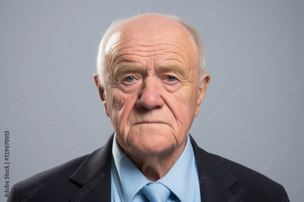 Portrait of a senior businessman over grey background. Looking at camera. Portrait of a senior businessman over grey background. Looking at camera.