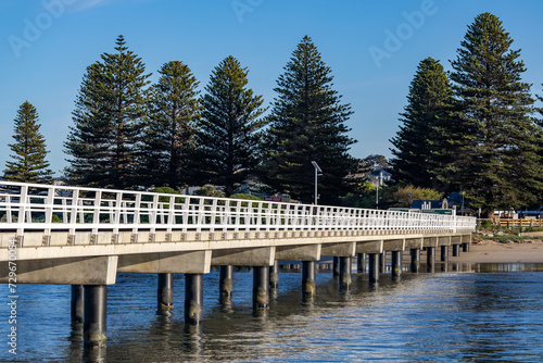 The new causeway between Victor Harbor and Granite island on a bright sunny day looking towards Victor Harbor in South Australia on September 11th 2023 © Darryl