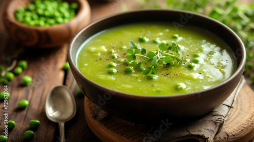green pea soup fresh and healthy