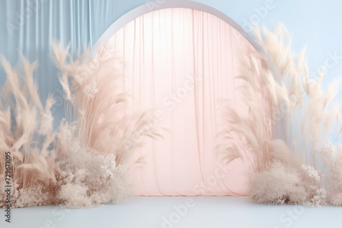 Serenity Arch with Pampas Grass in Pastel Tones