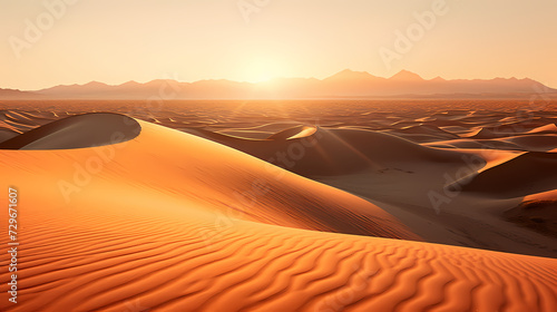 Sand dunes in desert landscape  3d rendering of beautiful desert