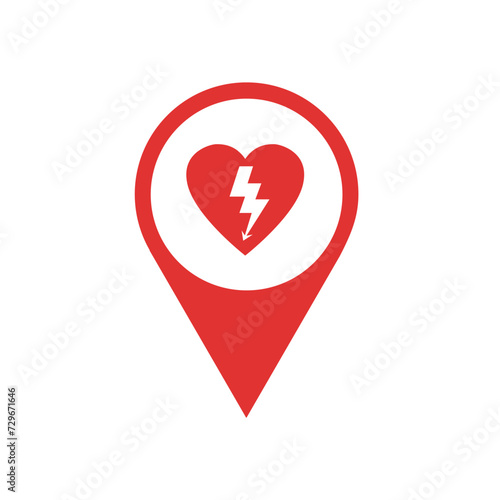 AED,automated external defibrillator flat vector icon