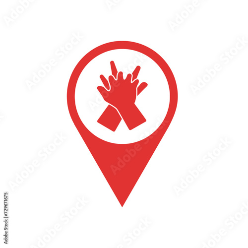 AED,automated external defibrillator / aed sign with heart and electricity symbol flat vector icon	