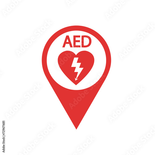 AED,automated external defibrillator flat vector icon
