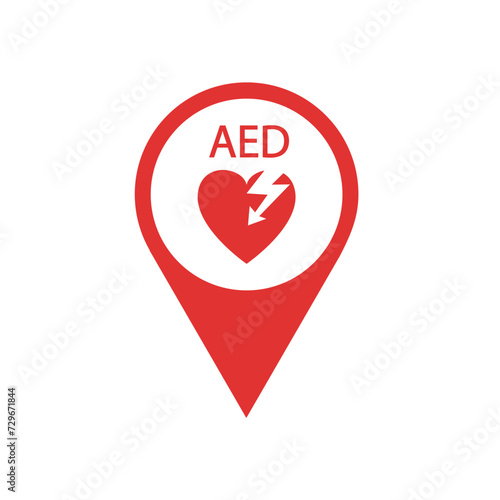 AED,automated external defibrillator flat vector icon