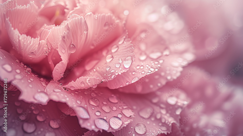 Flower with dew, macro, closeup, carnation