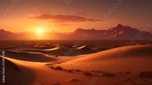 Desert landscape  sand dunes with wavy pattern