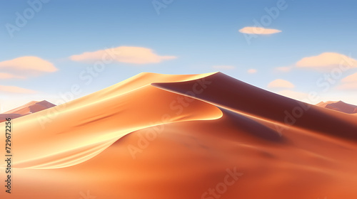 Desert landscape  sand dunes with wavy pattern