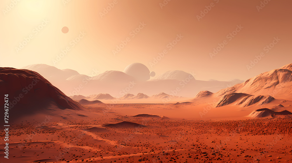 Desert landscape, sand dunes with wavy pattern