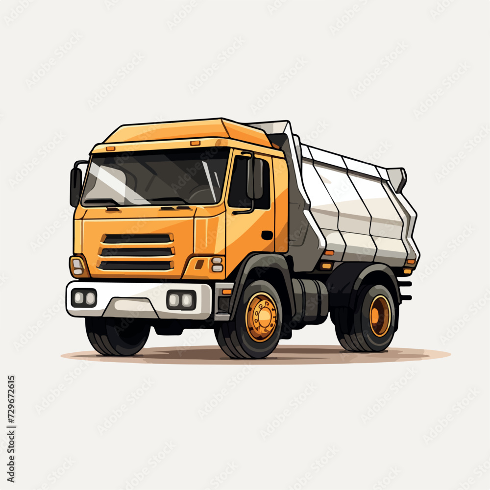 Dump truck in cartoon, doodle style. Image for t shirt. Isolated 2d vector illustration in logo, icon, sketch style, Eps 10. AI Generative