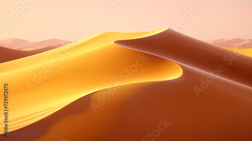 Sand dunes in desert landscape  3d rendering of beautiful desert