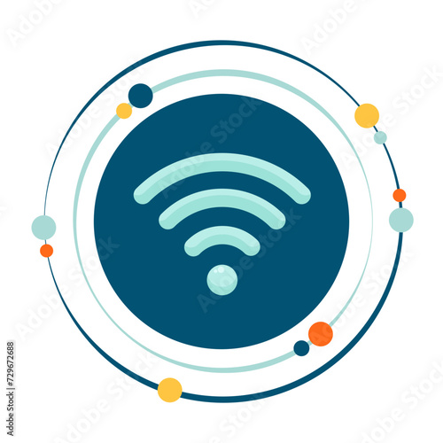 Isolated vector illustration graphic icon symbol of wifi network access