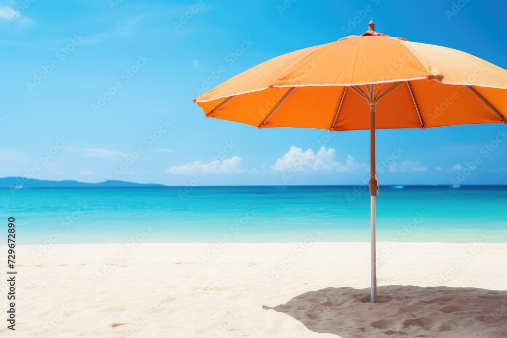 parasol on tropical beach summer vacation