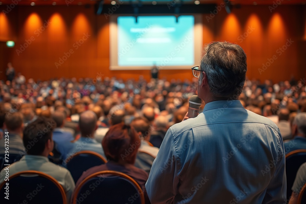 A lone man commands attention while facing a multitude of mesmerized onlookers in a moment of captivation. A lone man commands attention while facing a multitude of mesmerized onlookers in a moment of captivation.