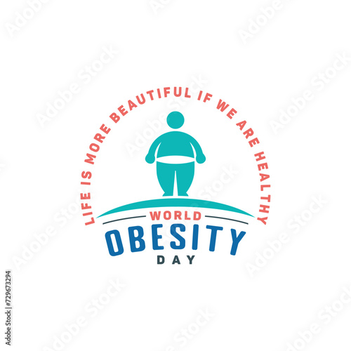 World obesity day, minimalist symbol illustration of fat people