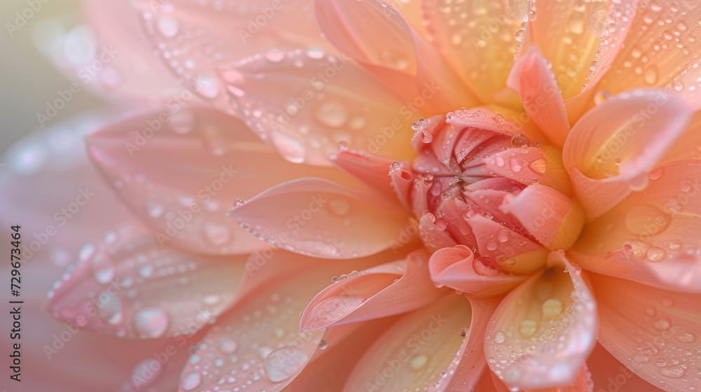 Flower with dew, macro, closeup, dahlia Flower with dew, macro, closeup, dahlia