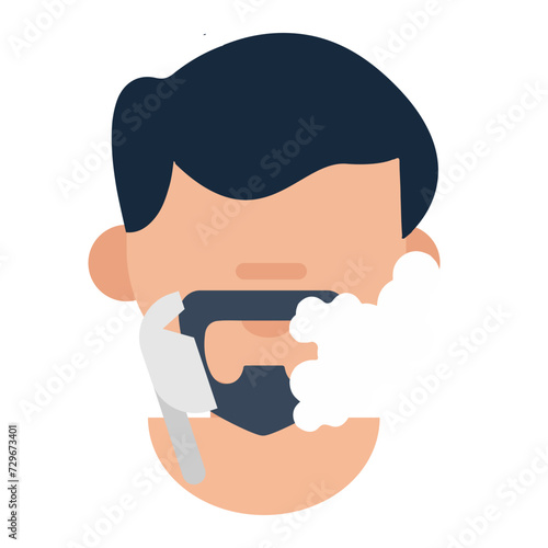 illustration of cutting a mustache