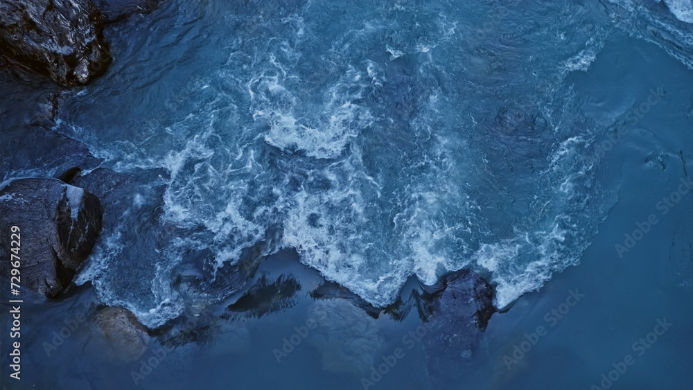 Cold Autumn Time Strong Current Mountain River Cold Autumn Time Strong Current Mountain River