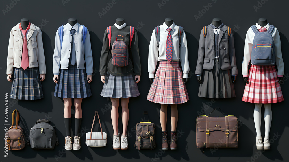 School Uniform in game Asset Style School Uniform in game Asset Style