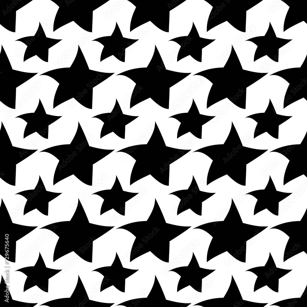 Obraz premium Seamless black stars on a white background.