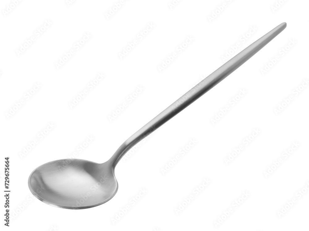One shiny silver spoon isolated on white One shiny silver spoon isolated on white